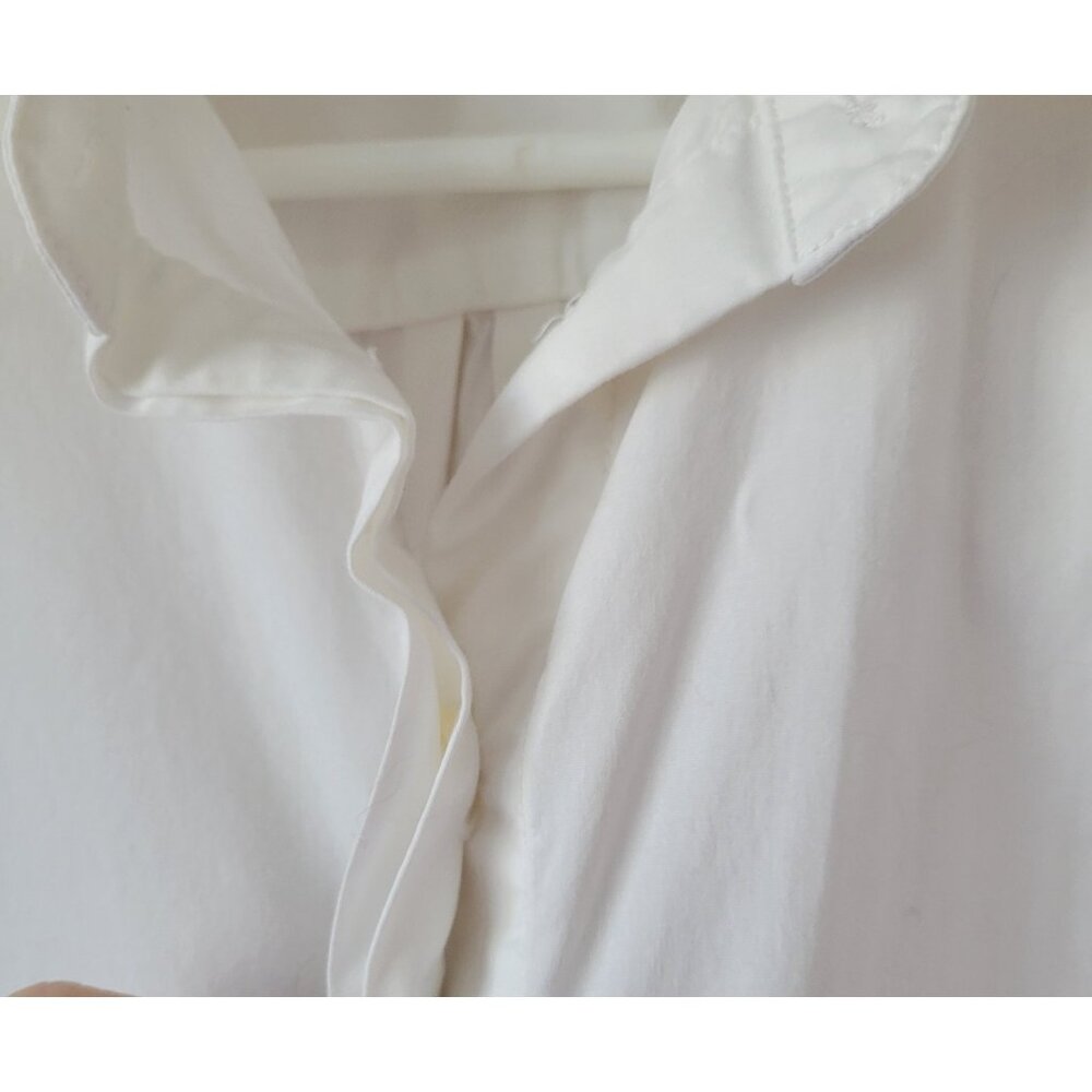 J. Crew Dress Cover Up White Long Sleeves Med. button up casual crisp beach EUC - Picture 7 of 13